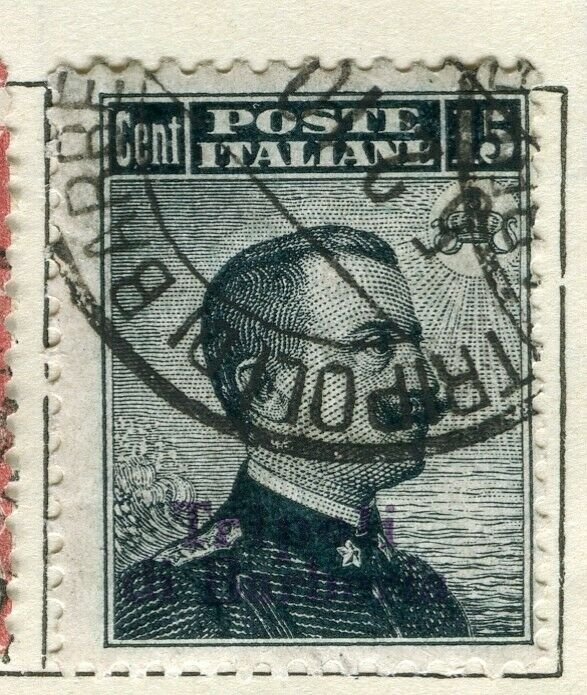 ITALY TRIPOLI; 1910 early Emmanuel issue fine used 15c. value