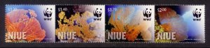 Niue Sc# 878-81 MNH WWF / Giant Sea Fan (Strip of 4)