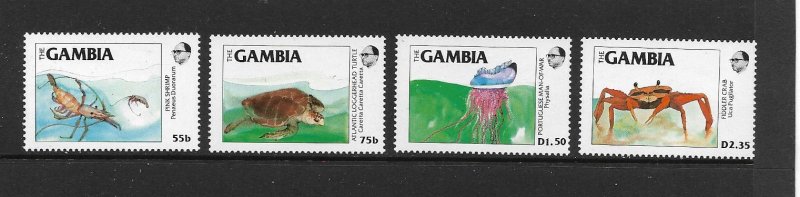 MARINE LIFE - GAMBIA  #538-41  MNH