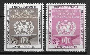 United Nations 25-26 International Labor Organization set MNH