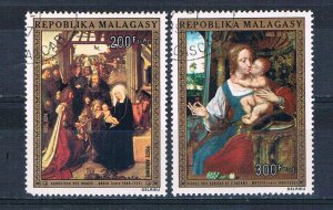 Malagasy C134-35 Used set Christmas paintings 1974 (MV0039)