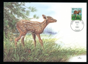 US 2479 19c Fawn - Flora & Fauna UA Unicover Maximum card