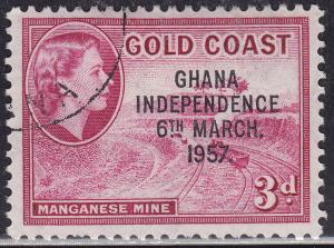 Ghana 8 USED 1957 Manganese Mine 3p