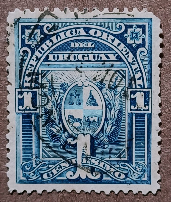 Uruguay #75 1c Coat of Arms USED (1894)