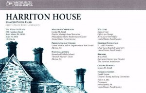 USPS 1st Day Ceremony Program UX406 Harriton House Historic Bryn Mawr FDOI 2004