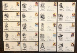 US 3068a-t 1996 Summer Olympics set of 20 matched add. Artcraft/PCS cachet FDC