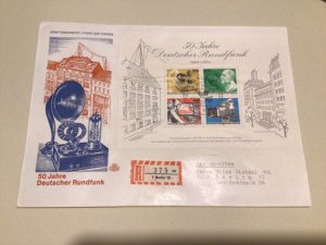 Germany 50 years of Broadcasting registered large first day cover  A9545