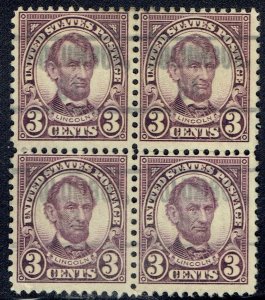 1927 3c Lincoln precancel f/COLUMBUS GA 635-549  perf 10.5 Blk/4! Nice Multiple!