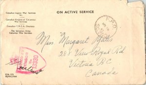 Canada Soldier's Free Mail 1945 F.P.O. SC 760 2nd Canadian Reinforcement Grou...