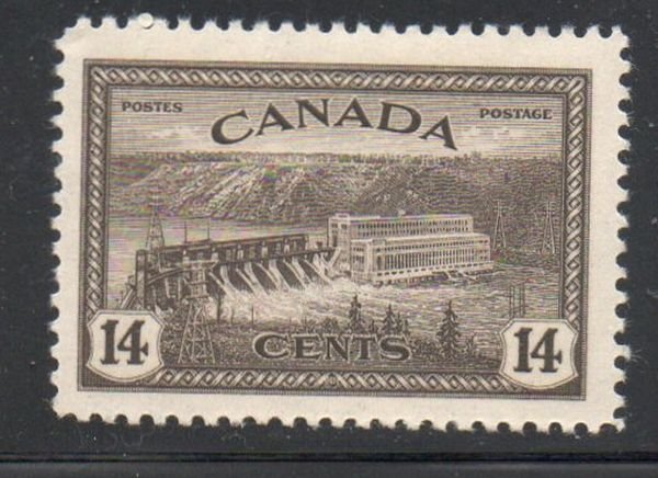 Canada Sc 270 1946 14 c Hydro Electric Station stamp mint