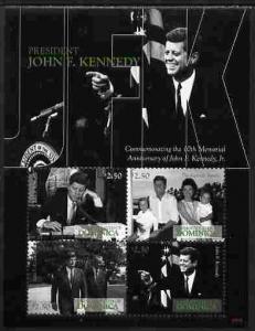 Dominica 2009 John F Kennedy Memorial perf sheetlet conta...