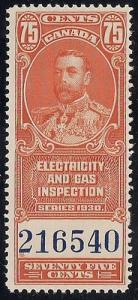 Canada #FEG3 75 cents Electric & Gas Stamp mint OG NH F-VF