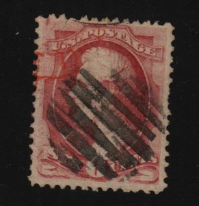 1870 Lincoln Sc 148 used 6c carmine FVF grid cancel