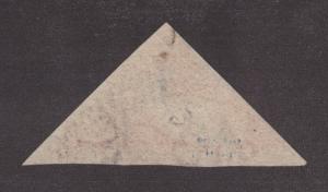 Cape of Good Hope Sc 3c used 1857 1p rose Triangular, Watermark Sideways XF 