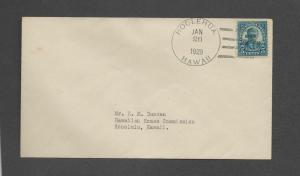 1929 HOOLEHUA HAWAII COVER W U.S. Scott No. 648 On Cover