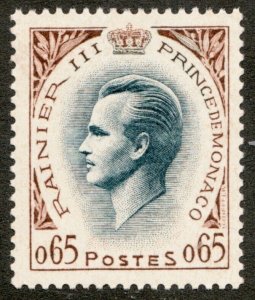 1960 Monaco  Sc #465 - Royalty, Prince Rainier III, postage stamp. MH Cv$14