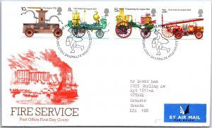 GREAT BRITAIN FIRST DAY COVER THE FIRE SERVICE SET OF (4) EDINBURGH CANCEL 1974