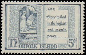 Norfolk Island #44, Complete Set, 1961, Religion, Never Hinged