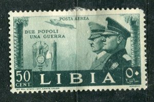 ITALIAN COLONIES; LIBIA 1941 Mussolini & Hitler Mint hinged NH 50c. value