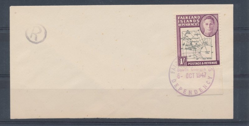 1946 Falkland Island Dependencies - S.G. G8c - 1 scellino black and purple - Var