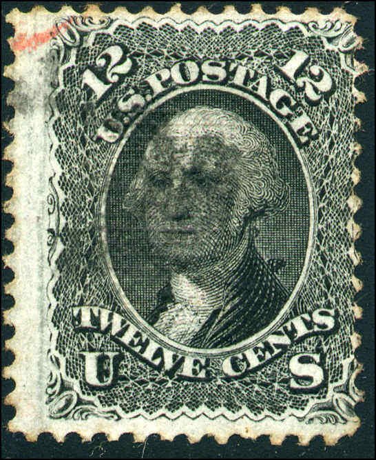 1868 US #97 A28 12c Used F. Grill Stamp Catalogue Value $250