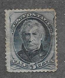 US # 185 5c Zachary Taylor, blue, (U) CV $16.00