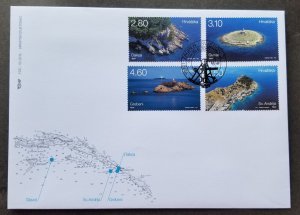 *FREE SHIP Croatia Lighthouses 2015 Island Beach Marine Map (stamp FDC)
