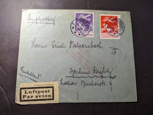 1927 Denmark Airmail Cover Haderslev to Berlin Germany