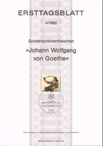 1982 - Germany ETB 4/1982 - Famous People - Writers - 150. Todestag Johann Wo...