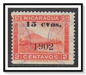 Nicaragua #162 Mt Momotombo Surcharged CTO NH