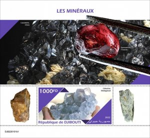 DJIBUTI - 2022 - Minerals - Perf Souv Sheet #1 - Mint Never Hinged