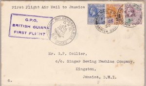 1930 BRITISH GUYANA/GUYANA BRITANNICA, first flight to Kingston (JAMAICA)