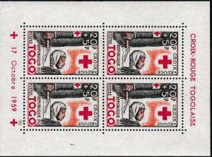 Togo French Colony 1959 Semi-Postals Perf+IMPERF. RED CROSS Scott B12a-B14a (NH)