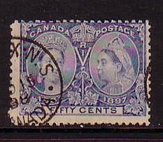 Canada Sc60 1897 50 c Victoria Jubilee stamp used