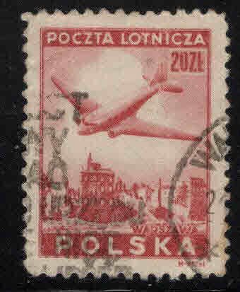 Poland Scott C16 Used airmail stamp