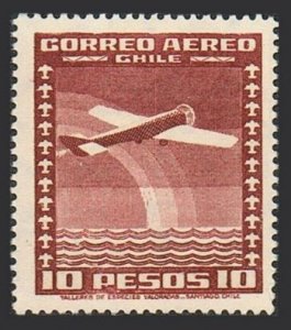 Chile C46 block/4, MNH. Michel 215. Air Post 1934. Airplane.