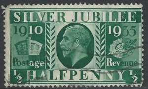 1935 Silver Jubilee - ½d green used - SG453