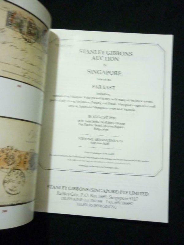 STANLEY GIBBONS AUCTION CATALOGUE 1990 SPECIALISED FAR EAST IN SINGAPORE