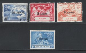 Aden 1949 UPU Omnibus Issue Scott # 32 - 35 MH