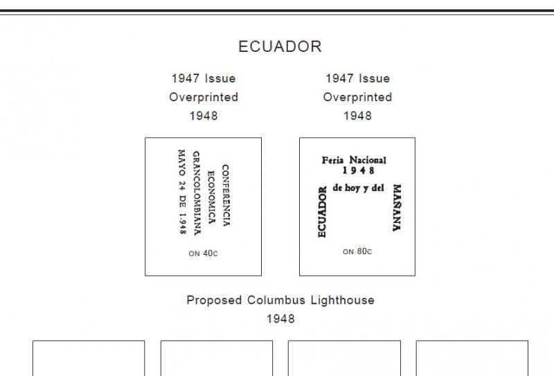 PRINTED ECUADOR 1865-2010 STAMP ALBUM PAGES (441 pages)