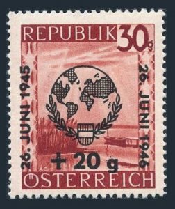 Austria B166,MNH.Michel 771. UN,1st Ann.1946.Globe.