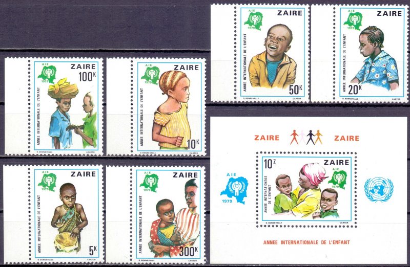 Kinshasa. 1979. 613-18 bl29. Children. MNH.