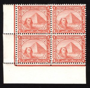 MOMEN: EGYPT SC #39 1879-1902 BLOCK MINT OG NH LOTT #65755