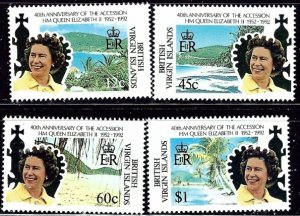 British Virgin Is 742-45 MNH 1992 QEII 40th anniversary on throne (an2806)