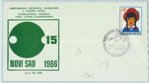 95603 - YUGOSLAVIA - POSTAL HISTORY - SPECIAL POSTMARK on Cover PING PONG  1966