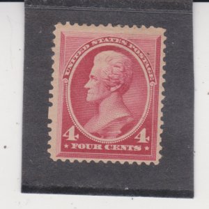 US Scott # 215 Mint Lightly Hinged Stamp Cat $180 owners mark on back 