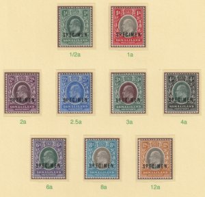 SOMALILAND 1904 KE7  SPECIMEN set of 13