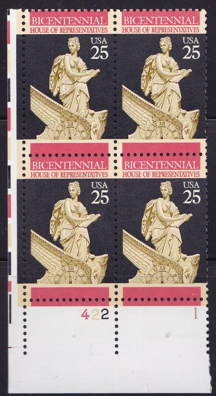 United States 1989 Constitution Bicentennial- House Plate Number Block VF/NH