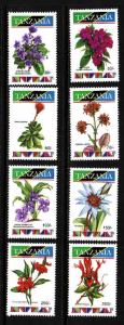 Tanzania-Sc#1037//1047-unused NH 2/3 set-Flowers-1993-
