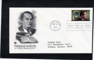 3444 Thomas Wolfe, FDC PCS addressed